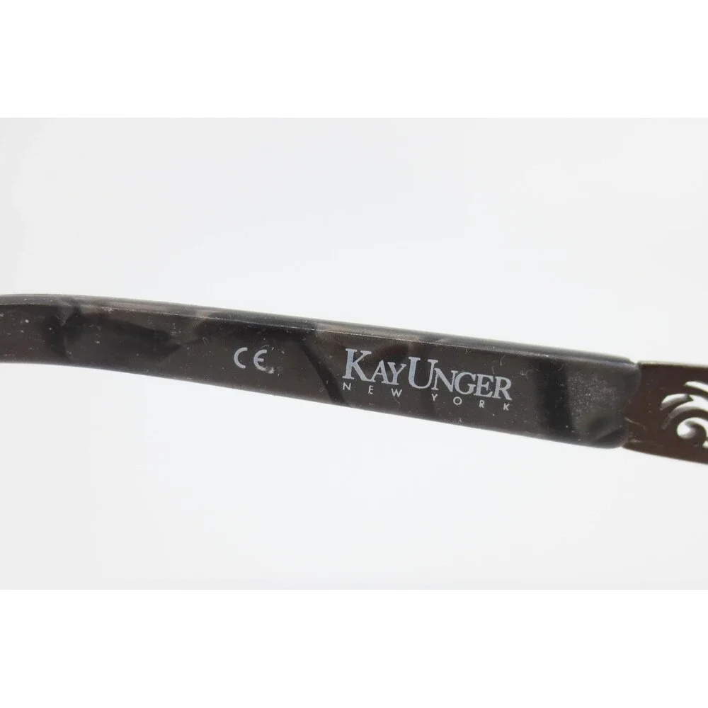 Kay Unger New York Brown Floral Filigree Eyeglasses Frames 52-18-135 Rectangular